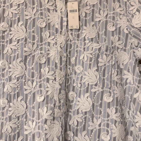 Anthropologie Pilcro The Whitney Trapeze Embroidered Appliqué Buttondown XS - Picture 6 of 8